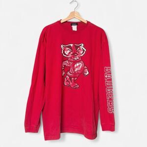 Vintage Y2K Jansport distressed Wisconsin badgers graphic long sleeve t-shirt